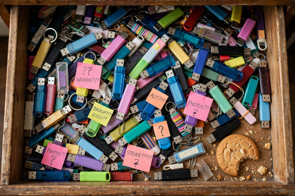 404 USB-Sticks in Schublade